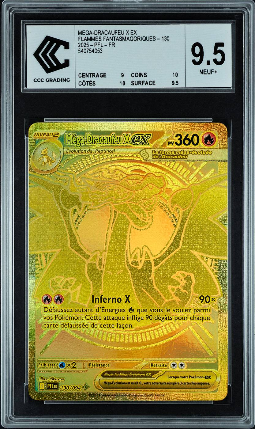 Acheter - Méga-Dracaufeu X GOLD ex 130/094 - ME02 - CCC 9.5