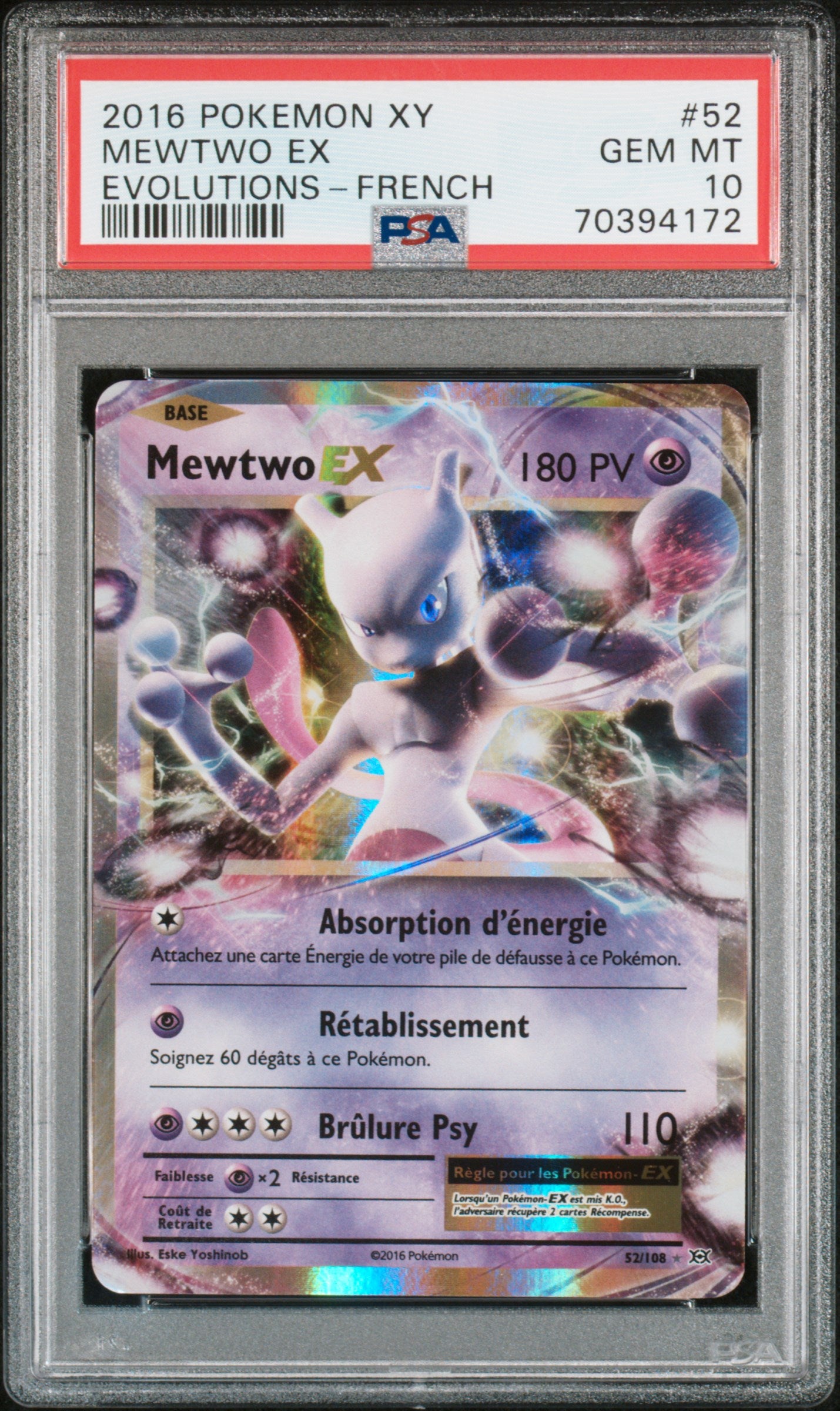 Mewtwo EX - carte Pokémon 52/108 Pokémon XY Evolutions