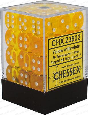 CHESSEX - set de 36 dés 12mm Translucide